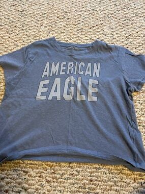 American Eagle Outfitters Kids Slate Blue Graphic Tee